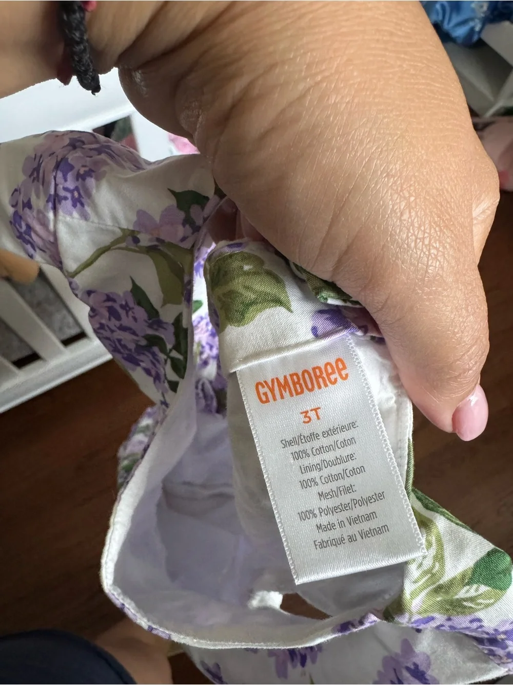 Gymboree White Dress with Lavender Floral Print